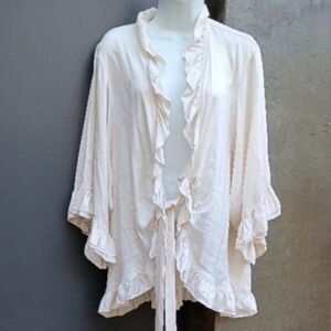 Neiman Marcus Cream Ruffle Robe